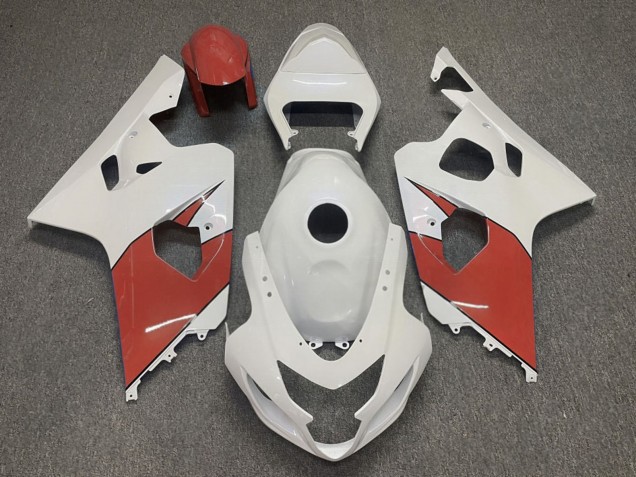 Purchase 2004-2005 Glossy White Red Suzuki GSXR 600/GSXR 750 Motorcycle Fairings UK