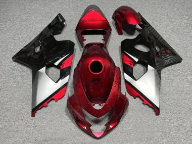 Purchase 2004-2005 Glossy Red with Silver & Black Suzuki GSXR 600/GSXR 750 Motorcycle Fairings UK