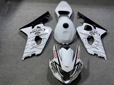 Purchase 2004-2005 Glossy Black White Corona Style Suzuki GSXR 600/GSXR 750 Motorcycle Fairings UK