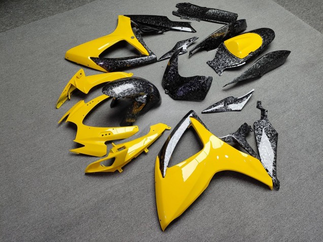 Purchase 2006-2007 Glossy Yellow & Forged Carbon Fiber Style Suzuki GSXR 600/GSXR 750 Motorcycle Fairings UK