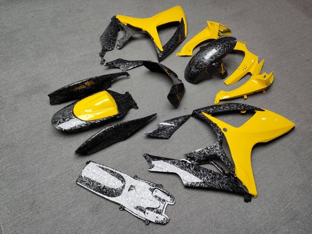 Purchase 2006-2007 Glossy Yellow & Forged Carbon Fiber Style Suzuki GSXR 600/GSXR 750 Motorcycle Fairings UK