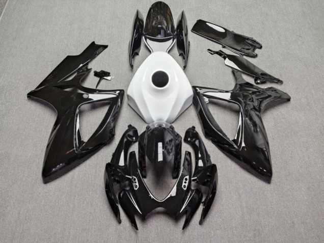 Purchase 2006-2007 Glossy Black & White Suzuki GSXR 600/GSXR 750 Motorcycle Fairings UK