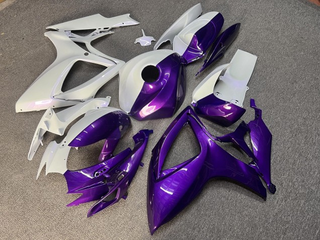 Purchase 2006-2007 Glossy Pearl White & Purple Split Suzuki GSXR 600/GSXR 750 Motorcycle Fairings UK