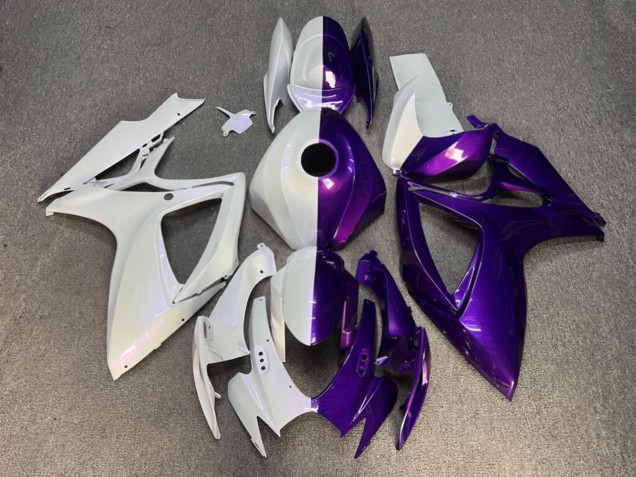 Purchase 2006-2007 Glossy Pearl White & Purple Split Suzuki GSXR 600/GSXR 750 Motorcycle Fairings UK