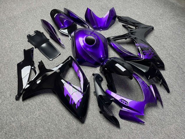 Purchase 2006-2007 Glossy Black Purple Suzuki GSXR 600/GSXR 750 Motorcycle Fairings UK