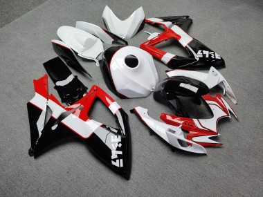 Purchase 2006-2007 Glossy White & Black with Red Suzuki GSXR 600/GSXR 750 Motorcycle Fairings UK