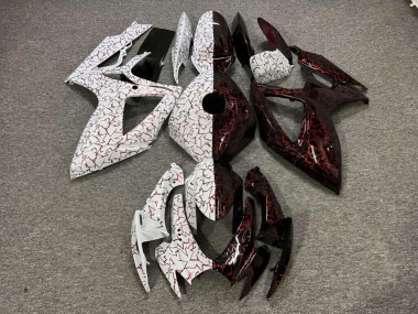 Purchase 2006-2007 Split White Black Cracked Pattern Suzuki GSXR 600/GSXR 750 Motorcycle Fairings UK