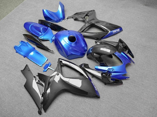 Purchase 2006-2007 Glossy Carbon Fiber Style Blue Suzuki GSXR 600/GSXR 750 Motorcycle Fairings UK