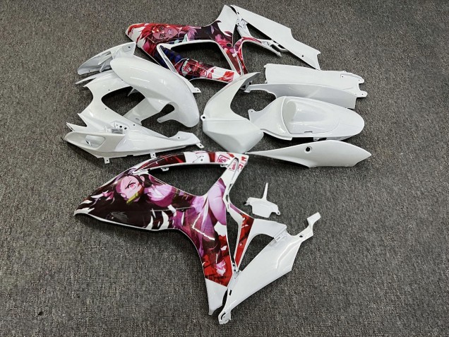Purchase 2006-2007 Glossy White Anime Design Suzuki GSXR 600/GSXR 750 Motorcycle Fairings UK