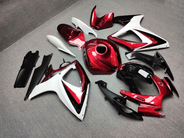 Purchase 2006-2007 Glossy White Candy Red Black Suzuki GSXR 600/GSXR 750 Motorcycle Fairings UK