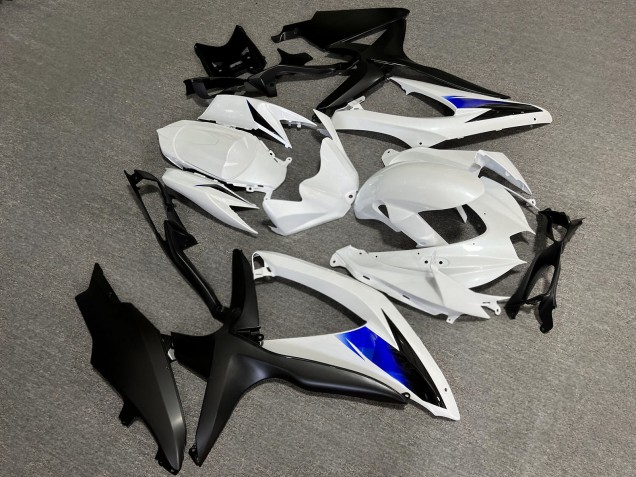 Purchase 2008-2010 Glossy White Blue Matte Black Suzuki GSXR 600/GSXR 750 Motorcycle Fairings UK