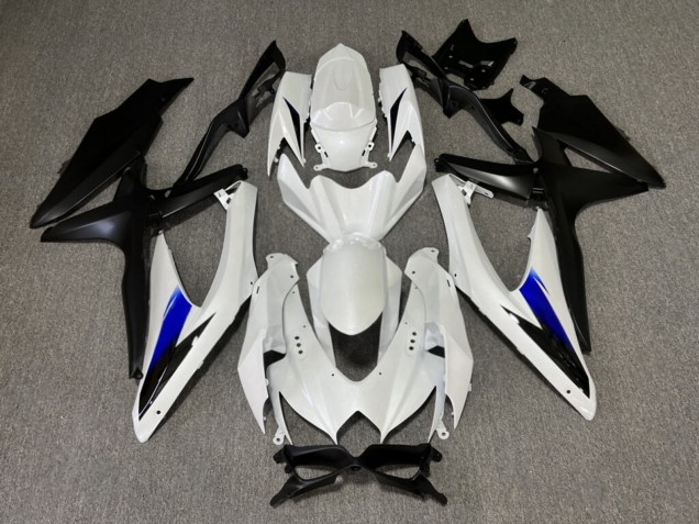 Purchase 2008-2010 Glossy White Blue Matte Black Suzuki GSXR 600/GSXR 750 Motorcycle Fairings UK