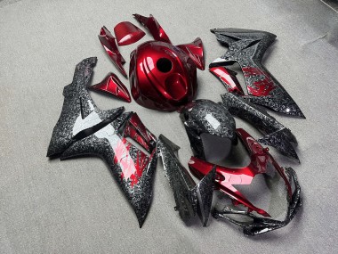 Purchase 2011-2024 Glossy Candy Red with Forged Carbon Fiber Style Suzuki GSXR 600/GSXR 750 Motorcycle Fairings UK