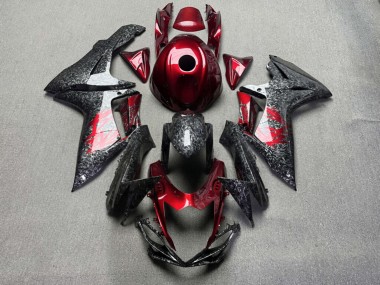 Purchase 2011-2024 Glossy Candy Red with Forged Carbon Fiber Style Suzuki GSXR 600/GSXR 750 Motorcycle Fairings UK