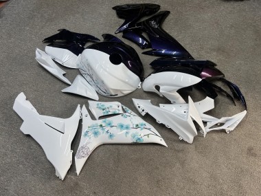 Purchase 2011-2024 Glossy Midnight Blue White with Blue Cherry Blossom Split Suzuki GSXR 600/GSXR 750 Motorcycle Fairings UK