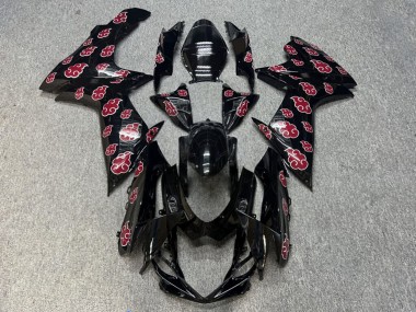 Purchase 2011-2024 Glossy Black Akatsuki Clouds Suzuki GSXR 600/GSXR 750 Motorcycle Fairings UK