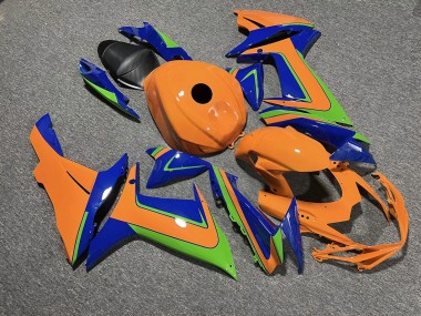Purchase 2011-2024 Glossy Orange with Green & Blue Suzuki GSXR 600/GSXR 750 Motorcycle Fairings UK