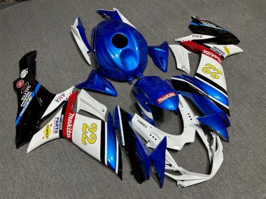 Purchase 2011-2024 Glossy Blue White Suzuki GSXR 600/GSXR 750 Motorcycle Fairings UK