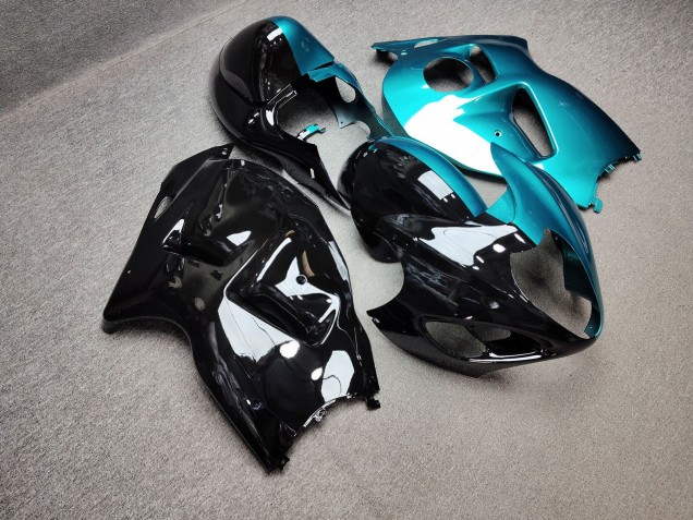 Purchase 1996-2007 Glossy Teal Black Split Suzuki GSXR 1300 Hayabusa Motorcycle Fairings UK