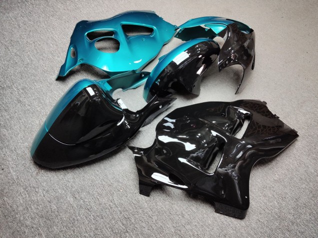 Purchase 1996-2007 Glossy Teal Black Split Suzuki GSXR 1300 Hayabusa Motorcycle Fairings UK