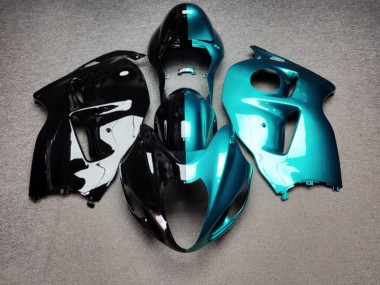 Purchase 1996-2007 Glossy Teal Black Split Suzuki GSXR 1300 Hayabusa Motorcycle Fairings UK