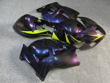 Purchase 1996-2007 Glossy Purple Gradient High Vis Yellow Suzuki GSXR 1300 Hayabusa Motorcycle Fairings UK