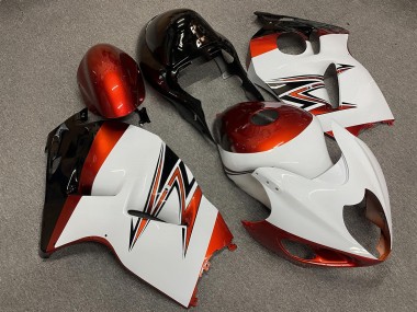 Purchase 1996-2007 Glossy White Orange Suzuki GSXR 1300 Hayabusa Motorcycle Fairings UK