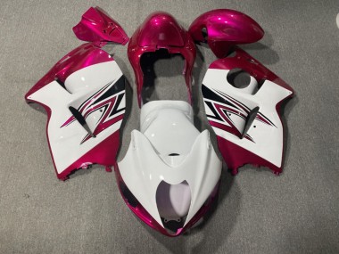 Purchase 1996-2007 Glossy White Pink Suzuki GSXR 1300 Hayabusa Motorcycle Fairings UK
