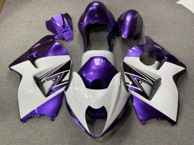 Purchase 1996-2007 Glossy White Purple Suzuki GSXR 1300 Hayabusa Motorcycle Fairings UK