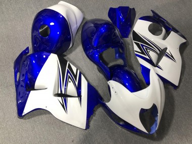 Purchase 1996-2007 Glossy White Blue Suzuki GSXR 1300 Hayabusa Motorcycle Fairings UK