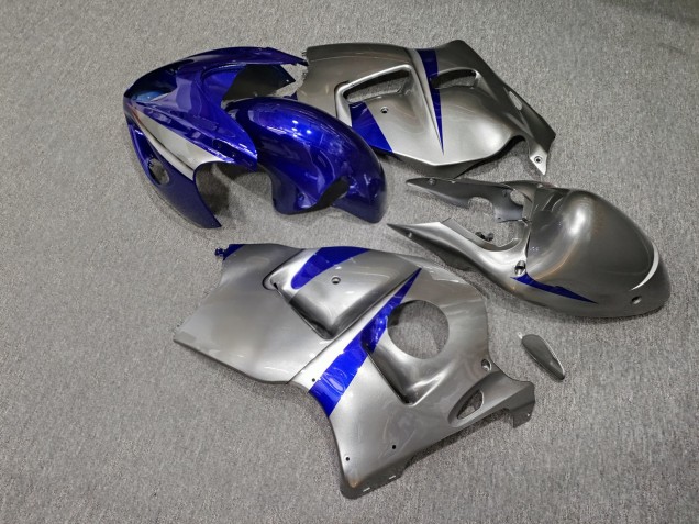 Purchase 1996-2007 Glossy Silver Blue Suzuki GSXR 1300 Hayabusa Motorcycle Fairings UK