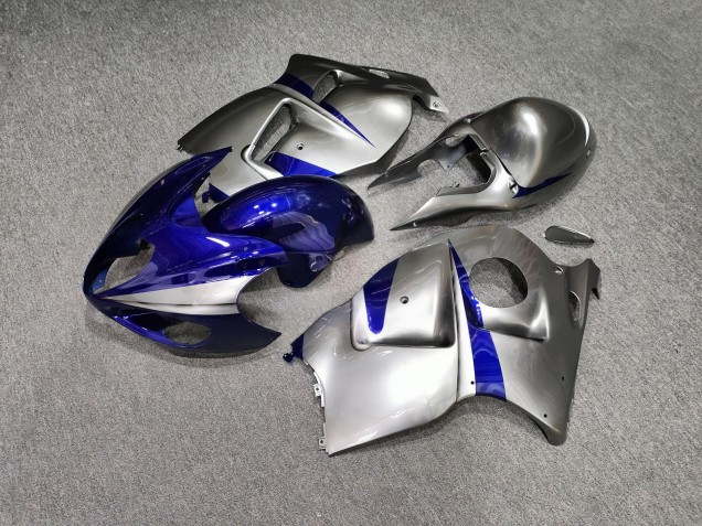 Purchase 1996-2007 Glossy Silver Blue Suzuki GSXR 1300 Hayabusa Motorcycle Fairings UK