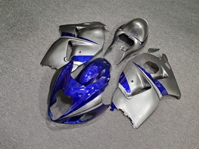 Purchase 1996-2007 Glossy Silver Blue Suzuki GSXR 1300 Hayabusa Motorcycle Fairings UK