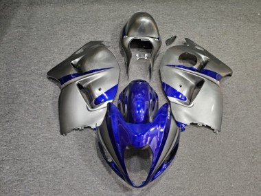 Purchase 1996-2007 Glossy Silver Blue Suzuki GSXR 1300 Hayabusa Motorcycle Fairings UK
