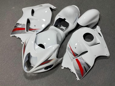 Purchase 1996-2007 Glossy White Red Silver Suzuki GSXR 1300 Hayabusa Motorcycle Fairings UK