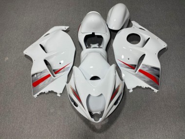Purchase 1996-2007 Glossy White Red Silver Suzuki GSXR 1300 Hayabusa Motorcycle Fairings UK