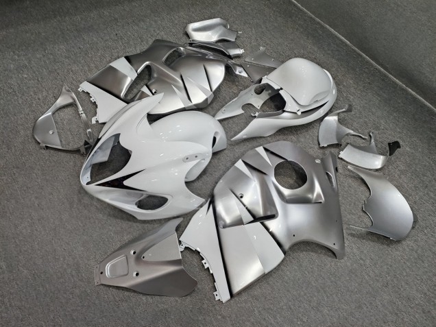 Purchase 1996-2007 Glossy Silver White Suzuki GSXR 1300 Hayabusa Motorcycle Fairings UK