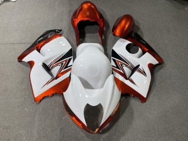 Purchase 1996-2007 Glossy Orange White Suzuki GSXR 1300 Hayabusa Motorcycle Fairings UK