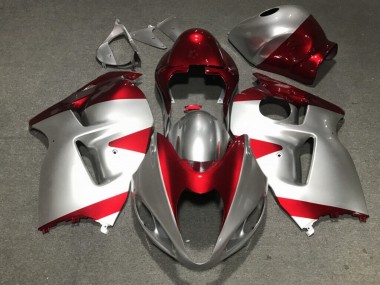 Purchase 1996-2007 Glossy Silver Red Suzuki GSXR 1300 Hayabusa Motorcycle Fairings UK