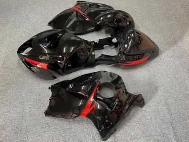 Purchase 1996-2007 Glossy Black Red Stripe Suzuki GSXR 1300 Hayabusa Motorcycle Fairings UK