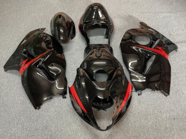 Purchase 1996-2007 Glossy Black Red Stripe Suzuki GSXR 1300 Hayabusa Motorcycle Fairings UK