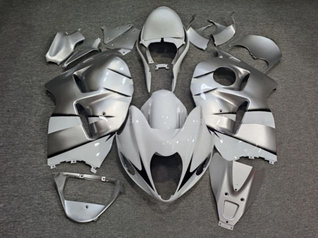 Purchase 1996-2007 Glossy White Silver Suzuki GSXR 1300 Hayabusa Motorcycle Fairings UK