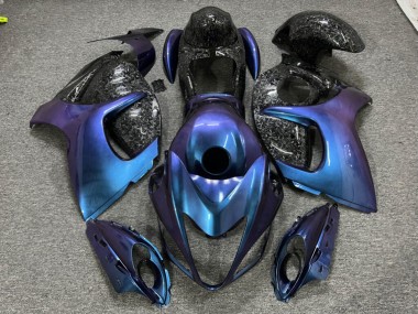 Purchase 2008-2020 Glossy Purple & Blue Chameleon with Forged Carbon Fiber Style Suzuki GSXR 1300 Hayabusa Motorcycle Fairings UK