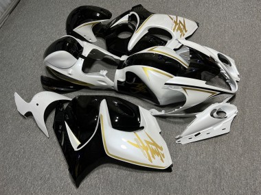 Purchase 2008-2020 Glossy Black & White with Gold Suzuki GSXR 1300 Hayabusa Motorcycle Fairings UK