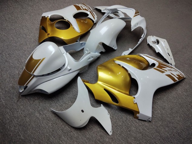Purchase 2008-2020 Glossy White Gold Suzuki GSXR 1300 Hayabusa Motorcycle Fairings UK