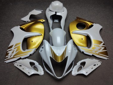 Purchase 2008-2020 Glossy White Gold Suzuki GSXR 1300 Hayabusa Motorcycle Fairings UK