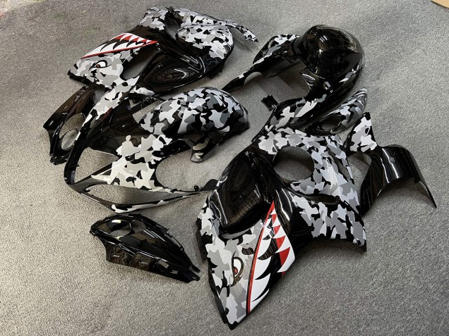 Purchase 2008-2020 Glossy Black Grey Shark Suzuki GSXR 1300 Hayabusa Motorcycle Fairings UK