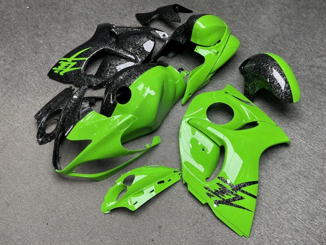 Purchase 2008-2020 Glossy Green Forged Carbon Fiber Style Split Suzuki GSXR 1300 Hayabusa Motorcycle Fairings UK