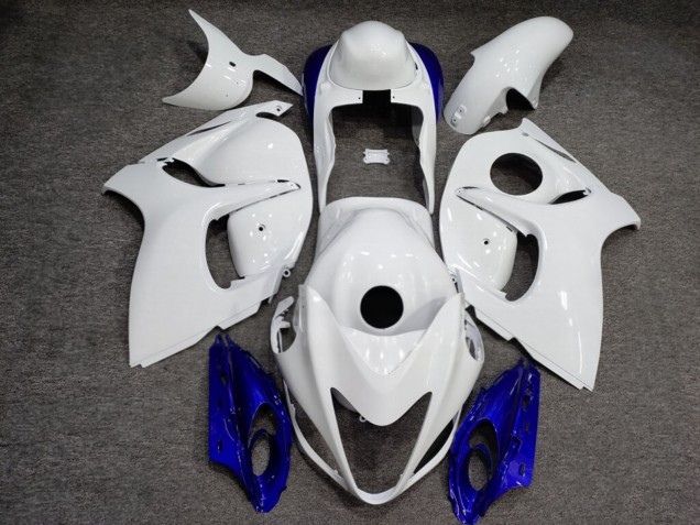 Purchase 2008-2020 Glossy White Blue Suzuki GSXR 1300 Hayabusa Motorcycle Fairings UK