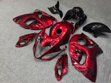 Purchase 2008-2020 Glossy Red Black Flame Suzuki GSXR 1300 Hayabusa Motorcycle Fairings UK
